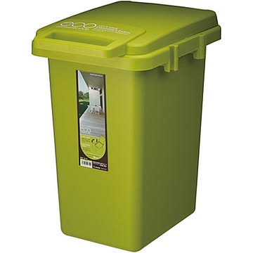 45L 日本製 ハンドル付き グリーン ゴミ箱 ダストボックス 幅34.1cm
