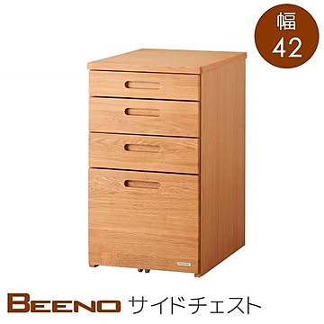 KOIZUMI ビーノ BDB-067 NS サイドチェスト 幅42 奥行60 高さ73 ナチュラル色 ナラ材 木製 デスクチェスト 学習机 リビング 書斎 ベーシック シンプル 送料込み