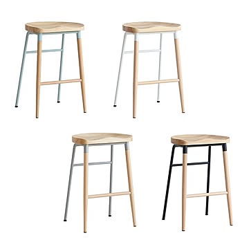 NovodiA Bar Stool ESC-3307 ホワイト 足置き付き