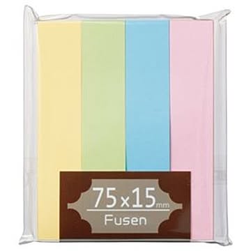 （まとめ） TANOSEE ふせん 75×15mm パステルアソート 1パック（4冊） 【×20セット】