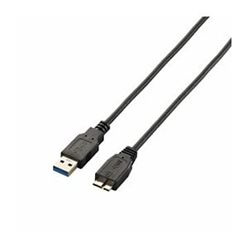 (まとめ)エレコム 極細USB3.0ケーブル(A-microB) USB3-AMBX10BK【×3セット】