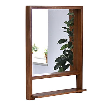 壁掛けミラー 完成品 ZAGA 棚付き ZAMI0135 幅570x奥行120x高さ735mm B.Bファニシング