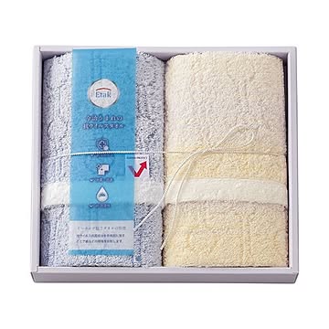 イータック 抗ウイルス加工 フェイスタオル 2枚セット