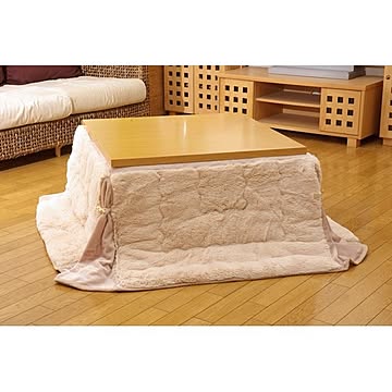 薄掛け こたつ布団 【単品 ベージュ 160×160cm】 省スペース 折りたたみ収納可 肌触り抜群 フィラメント 〔リビング〕