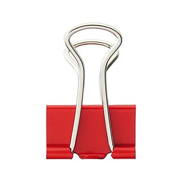 (まとめ) TANOSEE ダブルクリップ 小 口幅19mm レッド 1箱（10個）  【×100セット】