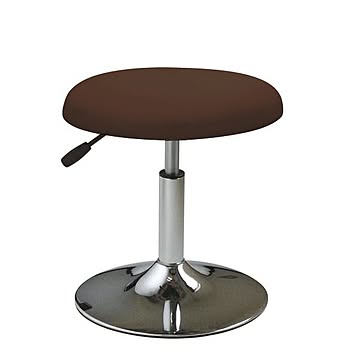 コーンワイドスツール 日本製 スチール パーソナルチェア ブラウン×クロームメッキ 幅40cm