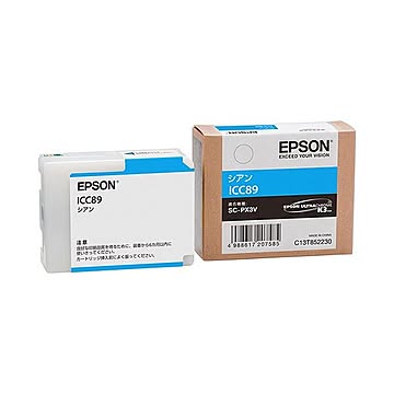 (まとめ) エプソン EPSON インクカートリッジ シアン ICC89 1個 【×10セット】