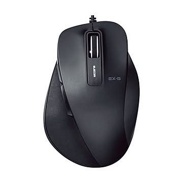 （まとめ）エレコム EX-G有線BlueLEDマウス Mサイズ ブラック M-XGM10UBBK 1個【×3セット】