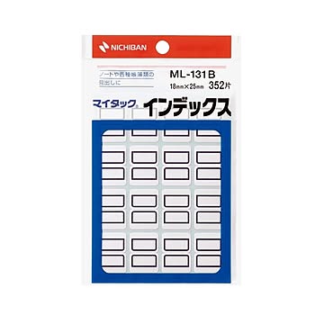 (まとめ) ニチバン マイタック インデックス 紙ラベル 小 18×25mm 青枠 ML-131B 1パック(352片：16片×22シート)  【×50セット】