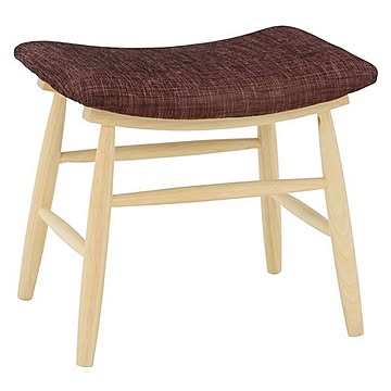 オットマン スツール 2台セット ナチュラル×ブラウン 幅47×奥行34×高さ42cm 木製 完成品