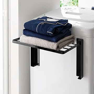  山崎実業 使いやすい高さに開くマグネット洗濯機横折り畳み棚 タワー tower 