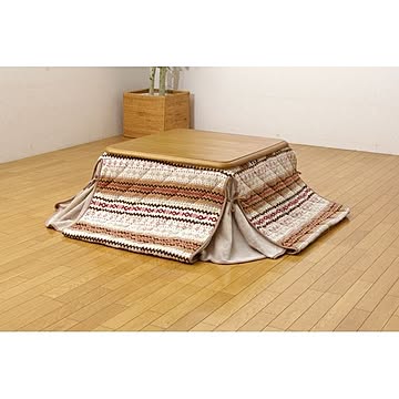 薄掛け こたつ布団 【単品 アイボリー 280×320cm】 折りたたみ収納可 起毛 フランネル ゆったりーな 省スペース 〔リビング〕
