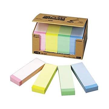（まとめ） ニチバン ポイントメモ ビジネスパック 25×75mm パステルライン4色 FB-2KP 1パック（20冊） 【×4セット】