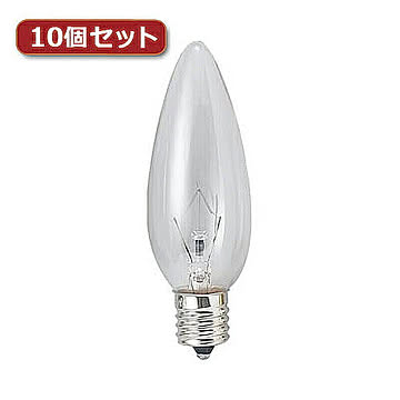 YAZAWA シャンデリア球 C32 E17 60W クリア10個セット C321760CX10 管理No. 4560352860173