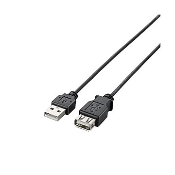 【5個セット】エレコム USB2.0延長ケーブル/A-Aメスタイプ/極細/2.5m/ブラック U2C-EXN25BKX5