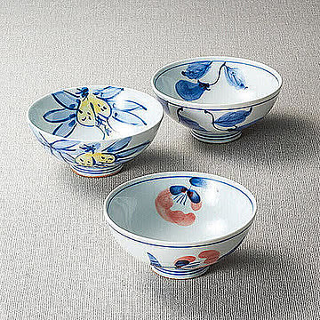 波佐見焼 古伊万里写絵色彩手染 茶漬3客揃 K20407147 管理No. 4948545273076