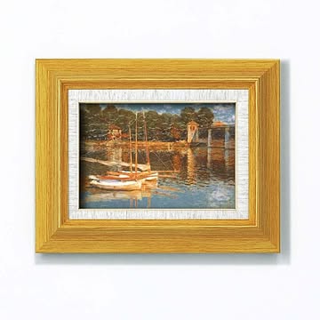 【世界の名画】立体名画 複製画 絵画額 ■モネ名画額サム(立体加工付き)「アルジャントーユの橋」