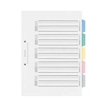 （まとめ）コクヨ カラー仕切カード（PP）（ファイル用・5山見出し）A4タテ 2穴 5色+扉紙 シキ-P30 1セット（25組：5組×5パック）【×3セット】