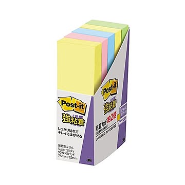 （まとめ） 3M ポスト・イット 強粘着ふせん75×25mm 混色 500-5SSAP 1パック（5冊） 【×10セット】