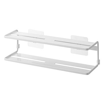 tower タワー (山崎実業) フィルムフックサニタリーラック 2段 Two-Tier Self-Adhesive Toiletries Rack 洗面所 洗面台 ランドリー 歯磨き 浮かせて収納