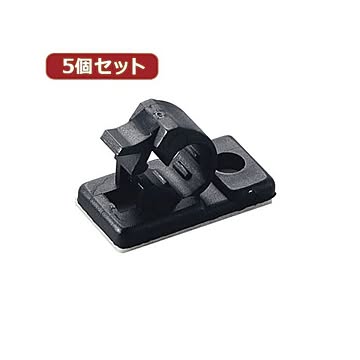 （まとめ）YAZAWA 5個セットケーブルクリップ 内径：6mm 黒 10個入 FKN6X5【×3セット】