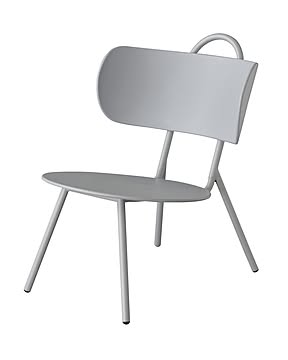 マオリ ローチェア W57×D70×H71×SH36.5 グレー ポリプロピレン 直径49cm 背もたれ付き
