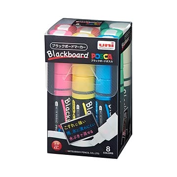 三菱鉛筆 ブラックボードポスカ 太字 8色(各色1本) PCE2508K8C 1パック 【×10セット】