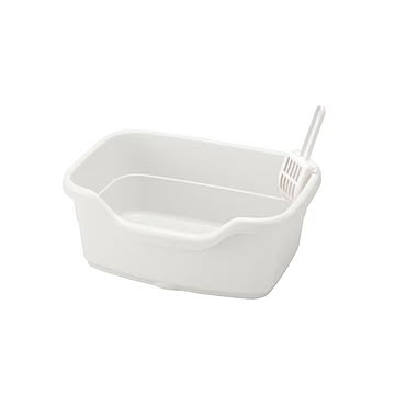 （まとめ） ラプレ ネコトイレ 深型 40 ホワイト 【×5セット】 （ペット用品）