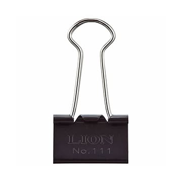 (まとめ) ライオン事務器 バインダークリップ 中口幅25mm No.111 1箱（10個） 【×30セット】