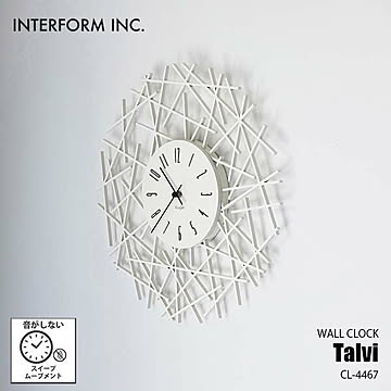 INTERFORM インターフォルム Talvi タルヴィ 掛時計 CL-4467 ウォールクロック 壁掛け時計 音がしない スイープムーブメント スイープセコンド