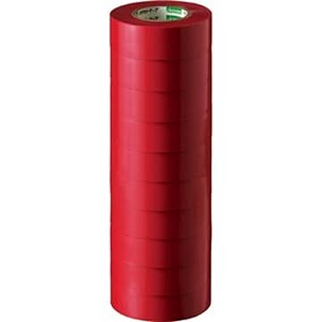 （まとめ） オカモト ビニールテープ No.470 19mm×10m 赤 No.470-19x10 アカ 1パック（10巻） 【×10セット】