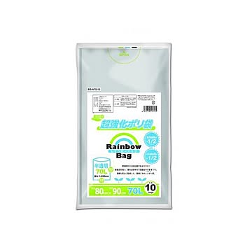 （まとめ） オルディ レインボーバッグ 半透明ポリ袋 70L 10枚入 【×20セット】