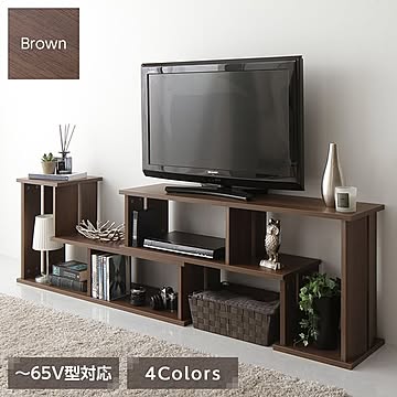 テレビ台 伸縮 ディスプレイ AV コーナー 収納 ラック ロー ボード シェルフ 木製 頑丈 シンプル モダン  幅105cm 〜 幅210cm 伸長 65 型 インチ TV 対応