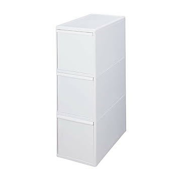 like-it ライクイット 分別引出しステーション ワイド3段 BW-3 (幅25.5cm) 分別ゴミ箱 3段 隙間利用 隙間設置 ごみ箱 日本製