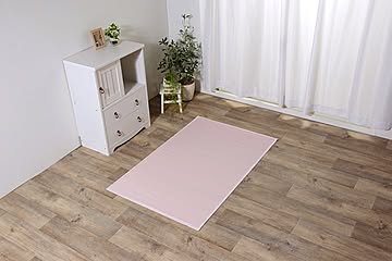 ダイニング用竹製ラグカーペット 丈夫 シンプル ピンク 約130×185cm