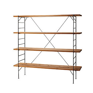 SWITCH スウィッチ Ladder Shelf ラダー シェルフ / 4段 棚 ラック キャビネット 店舗什器 書庫 書棚 収納棚 はしご棚 ディスプレイ 杉無垢材 天然木 中段可動 日本製