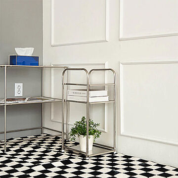 Bauhaus Japan / Stainless square mini shelf 収納家具 本棚 マガジンラック