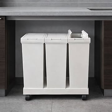  ASVEL 両開き3分別ダストワゴン キャスター付き アスベル