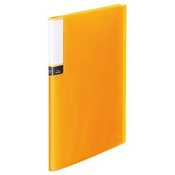 （まとめ） TANOSEE クリアブック（透明表紙） A4タテ 12ポケット 背幅8mm オレンジ 1冊 【×10セット】