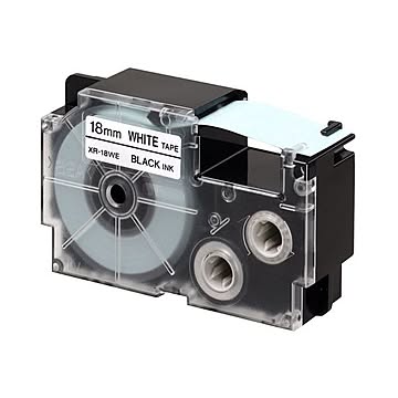 カシオ NAME LANDスタンダードテープ 18mm×8m 白/黒文字 XR-18WE 1セット(5個)