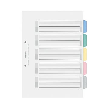 コクヨ カラー仕切カード（PP）（ファイル用・5山見出し）A4タテ 2穴 5色+扉紙 シキ-P30 1セット（25組：5組×5パック）