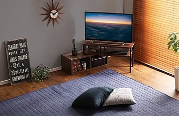伸縮可能なヴィンテージテレビ台 ウォールナット