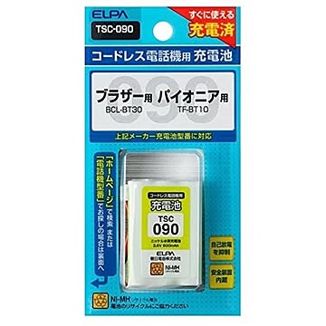 コードレス電話機用 交換充電池 ブラザー（Brother）用 ELPA（エルパ） NiMHTSC-090