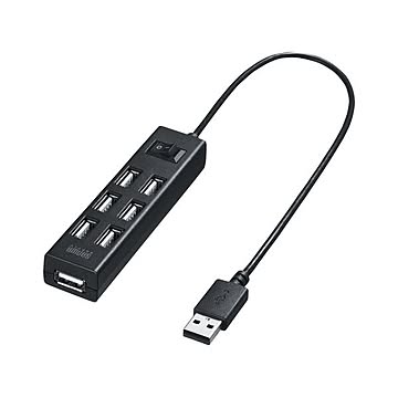 サンワサプライ USB2.0ハブ 7ポート ブラック USB-2H702BK