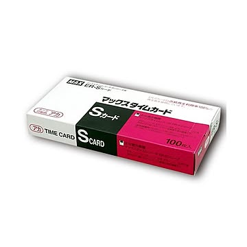 （まとめ） マックス タイムレコーダー用カード ER-Sカード レッド ER90780 1パック（100枚） 【×3セット】