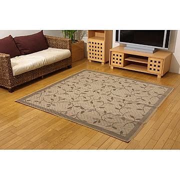 ブラウン プラード麻混カーペット 261×352cm 江戸間6畳
