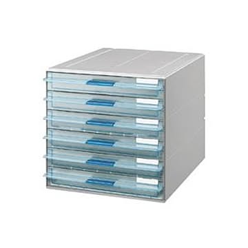 コクヨ レターケース(UNIFEEL) 透明引出しタイプ A4タテ ライトグレー LC-UNT 1台