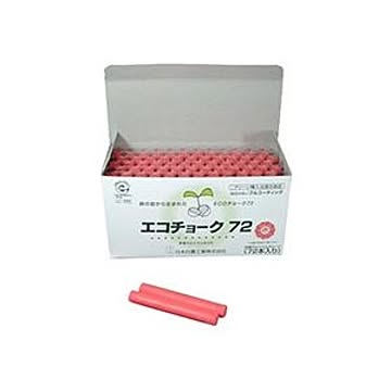 （まとめ） 日本白墨 エコチョーク72 赤 ECO-2 1箱（72本） 【×5セット】