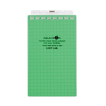 まとめ リヒトラブ AQUA DROPsツイストノートメモサイズ 125×72mm 8穴 5mm方眼罫 黄緑 40枚 N-1661-6 1冊  ×50セット