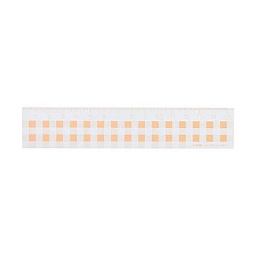 （まとめ）ライオン事務器 ギンガムチェック定規15cm オレンジ C-5 1本【×20セット】